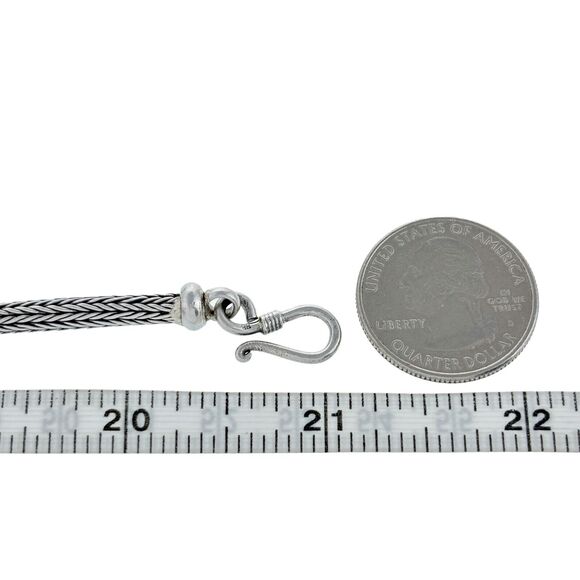 Foxtail Chain Graduated Bead Necklace | Sterling Silver 925 | 19"-21" - Picture 5 of 5